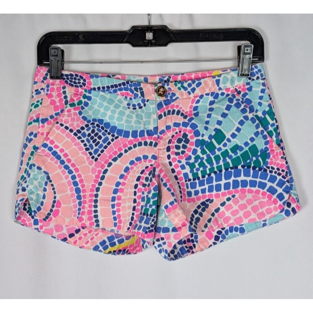 Lilly Pulitzer Adie Shorts 00 Women's Multicolor Mosaic Tidal Wave Low Rise